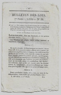 Bulletin Des Lois N°39 1831 Loi Relative à Un Crédit éventuel De Cent Millions Et à La Création éventuelle D'Obligations - Décrets & Lois