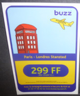Carte Postale édition "Carte à Pub" - Buzz KLM (avion) Paris / Londres (cabine Téléphonique Rouge) - Advertising