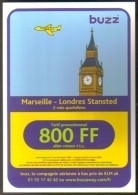 Carte Postale édition "Carte à Pub" - Buzz (KLM - Compagnie D'aviation) Marseille - Londres  Stansted (Big Ben) - Advertising