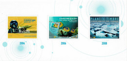 LMM14B -  FRANCE PLANETE TIMBRE 2004/2006/2008 - Blocs & Carnets