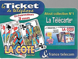 TICKET² TELEPHONE-PRIVE-FRANCE-TK-PR103-3Mn-La COTE En Poche-La Télécarte-Atout Collect 1-Neuf-TBE/RARE - FT Tickets