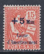 Port-Saïd N° 86  X  Au Profit De La Caisse D'Amortissement, + 5 M. Sur 15 M. Trace De Charnière Sinon TB - Unused Stamps