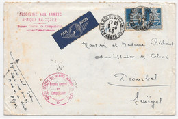 ALGERIE WW2 FRANCE LIBRE 1943 Trésorerie Armées Afrique Française Payeur Général Comptabilité ALGER > SENEGAL PAR AVION - Covers & Documents