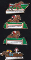 71940-Lot De 4  Pin's- Hippodrome.pmu.jeux.equitation.cheval. - Jeux