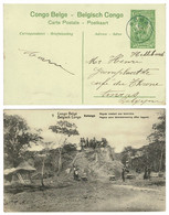 Belgisch Congo Belge EP Postwaardestuk Entier Postal Ganzsache 1913 Boma 5 Ct Centimes Katanga Natives Negres CPA - Entiers Postaux
