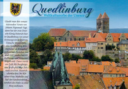1 AK Germany / Sachsen-Anhalt * Chronikkarte Von Quedlinburg - Mit Wappen - Seit 1994 UNESCO Weltkulturerbe * - Quedlinburg