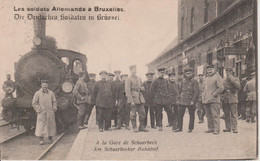 BRUXELLES - SOLDATS ALLEMANDS A LA GARE DE SCHAERBECK - Unclassified