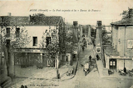 Agde * Le Pont Suspendu Et Le Commerce Magasin DAMES DE FRANCE * Café Du Pont - Agde