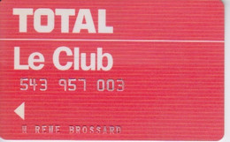 ANCIENNE CARTE - CARBURANT - MAGNETIQUE - TOTAL LE CLUB - POUR STATION ESSENCE - Altri & Non Classificati