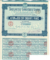 Ancien Titre -Toulouse Constructions - Société Anonyme - Titre De 1925 - - Sonstige & Ohne Zuordnung