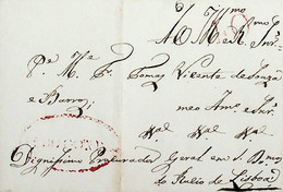 1829 Ou 1830 Portugal Pré-Filatelia Vila Do Conde VCD 2 «V.ª DO CONDE» Vermelho - ...-1853 Prefilatelia