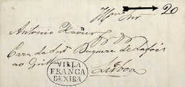 1838 Portugal Pré-Filatelia Vila Franca De Xira VFX 5 «VILLA FRANCA DE XIRA» Azul - ...-1853 Préphilatélie