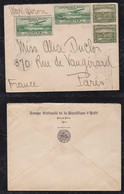 Haiti 1935 AIRMAIL Cover To PARIS From National Bank - Haïti