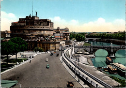 Italy Roma Rome Sant'Angelo Bridge And Castle - Ponts