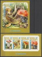 CA123 2016 CENTRAL AFRICA CENTRAFRICAINE NATURE MUSHROOMS LES CHAMPIGNONS KB+BL MNH - Hongos