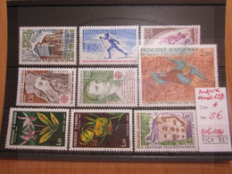 VEND BEAUX TIMBRES D ' ANDORRE FRANCAIS , ANNEE 1980 , X !!! - Années Complètes