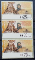 ETIQUETAS ATM - HERMANDAD DEL SANTO CRISTO DE CORDOBA - SERIE 3 VALORES EN PESETAS NUEVAS ** - Other & Unclassified