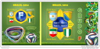 GUINEA BISSAU 2014 ** SET Football Brasil Flag Flaggen Argentina, Bosnia And Herzegovina, Iran, Nigeria FLA2014 - Sellos