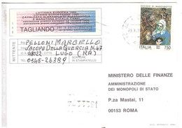 1994 £750 ECCIDIO DI MARZABOTTO SU CARTOLINA LOTTERIE NAZIONALI - 1991-00: Storia Postale