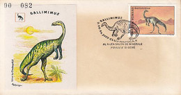 ANIMALS, PREHISTORICS, DINOSAURS, GALLIMIMUS, SPECIAL COVER, 1994, ROMANIA - Vor- U. Frühgeschichte