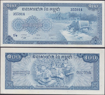 CAMBODIA - 100 Riels ND (1956-72) P# 13b Asia Banknote - Edelweiss Coins - Cambodge