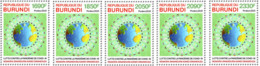 BURUNDI 2021 SET 5v - JOINT ISSUE - PANDEMIC CORONAVIRUS CORONA COVID-19 TRIBUTE HEALTHCARE RARE MNH - Emisiones Comunes