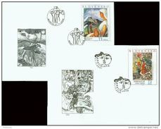 2 FDC 434/5  SLOVAQUIE 2008 Illustration De Livres 7 Fleurs Colorées Tableau Jeune Fille Cheminées Usine Yv 517/8 Mi 593 - FDC