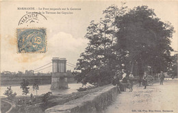 47-MARMANDE- LE PONT SUSPENDUE SUR LA GARONNE VUE PRISE DE LA TERRASSE DES CAPUCINS - Marmande