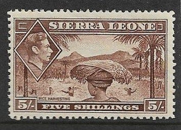 SIERRA LEONE 1938 5s SG 198 LIGHTLY MOUNTED MINT Cat £16 - Sierra Leona (...-1960)