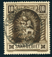SARRE N° 102 COTE 37 € Oblitéré 10 F Sépia,  PIETA DE BLIESKASTEL. TB - Used Stamps