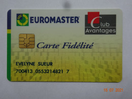 CARTE A PUCE CHIP CARD CARTE FIDÉLITÉ EUROMASTER CLUB AVANTAGES - Gift And Loyalty Cards