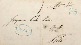 1846 Portugal Pré-Filatelia Vila Real VRL 5 «Vª REAL» Azul - ...-1853 Vorphilatelie