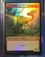 Magic The Gathering IKORIA FOIL DINOSAUR HUMAN SOLDIER TOKEN NEW MTG Sleeve Toploader (picture Front-back) - Autres & Non Classés