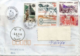 Rare Letter From The Principality Of Andorra To Taipei - Covers & Documents