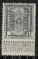 Antwerpen 1912 Typo Nr. 20B - Typo Precancels 1906-12 (Coat Of Arms)