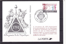 1972, L'An Premier De La République - Entier Postal Du 26 Septembre 1992, PARIS - Franz. Revolution