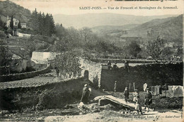 St Pons * Vue Du Village Hameau De Frescati Et Montagnes Du Sommail * Lavoir Laveuses - Saint-Pons-de-Mauchiens