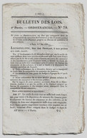 Bulletin Des Lois N°72 1831 Tarif Péage Pont De Givors (Gier, Rhône)/Ministère Du Commerce Et Des Travaux Publics - Décrets & Lois