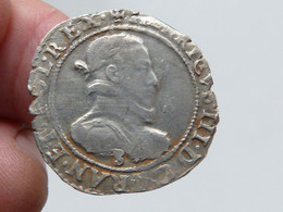 1/2 Franc Henri III Au Col Plat 1587 S (Troyes) - 1574-1589 Heinrich III.