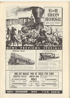 Catalogue E And H IRON HORSE 1970 Nov-December Digest AHM Tyco Rivarossi - Inglés