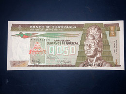 UNC Guatemala Banknote P65 ( 01/03/1986) 50 Cents Quetzal - Guatemala