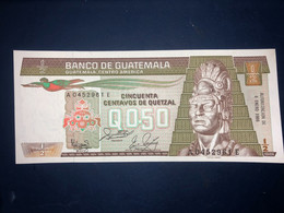 UNC Guatemala Banknote P65 ( 01/06/1988) 50 Cents Quetzal - Guatemala