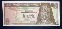 UNC Guatemala Banknote P72 ( 02/14/1992) 50 Cents Quetzal - Guatemala