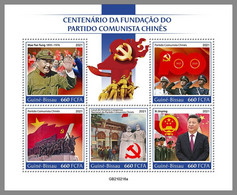 GUINEA BISSAU 2021 MNH Communist Party Of China Mao Zedong Xi Jinping M/S - OFFICIAL ISSUE - DHQ2129 - Mao Tse-Tung