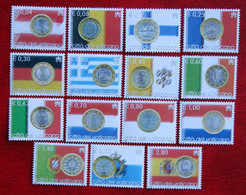 De Euro Monnaies Euro Et Drapeaux Coin 2004 Mi 1491-1505 Yv 1345-1359 VATICANO VATICAN VATICAAN - Neufs