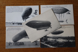 Lot De 5 Cartes Postales Anciennes  Ballon Dirigeables  Militaires Et Civils - Zeppeline