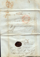 Prefilatelia Año 1850 Carta A Londres Marcas Cadiz, London, Espagne St Jean De Luz , Porteo Escrito Via Francia Felipe B - ...-1850 Prephilately