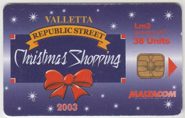 MALTA - Christmas Shopping 2003, 12/03, 38 U, Tirage 10.000, Used - Malte