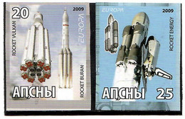 Abkhazia . EUROPA CEPT 2009. Astronomy (Space Rockets). Imperf. 2v:20,25 - 2009