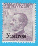 EGNI009 EGEO NISIRO 1912 FBL D'ITALIA SOPRASTAMPATI NISIROS CENT 50 SASSONE NR 7 NUOVO MLH * - Egée (Nisiro)